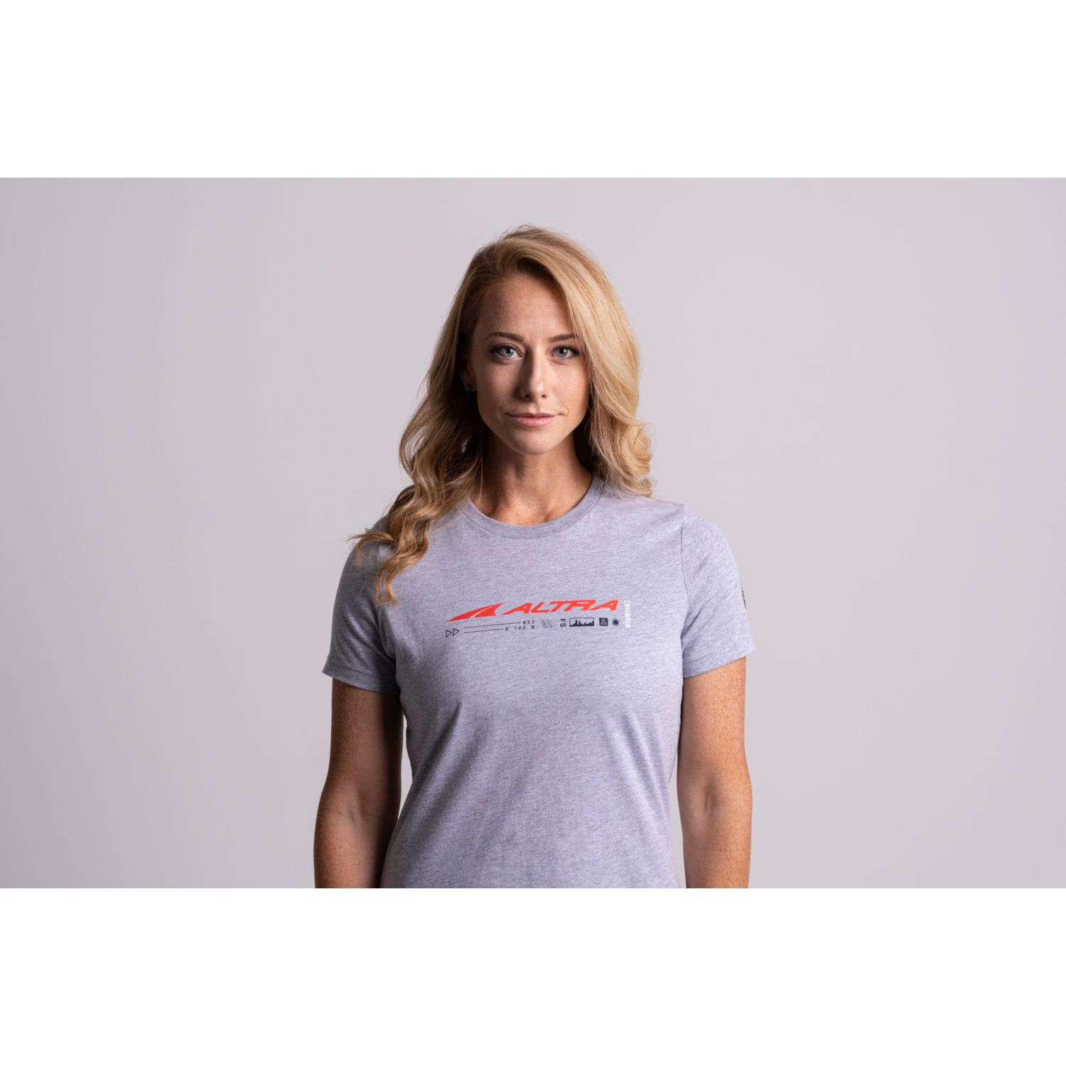 Camiseta Altra Classic Mujer Gris Claro Rojas | Peru-54683099