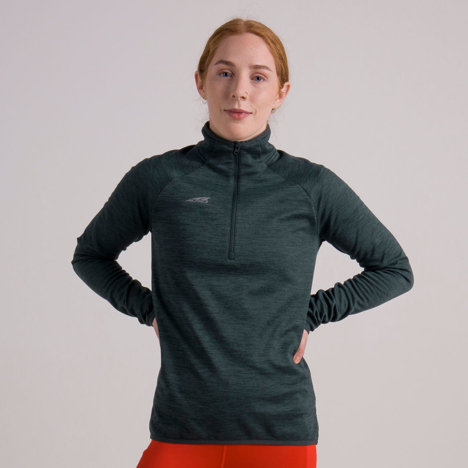 Pullover Altra Core 1/2 Zip Mujer Verde Oscuro | Peru-80169549